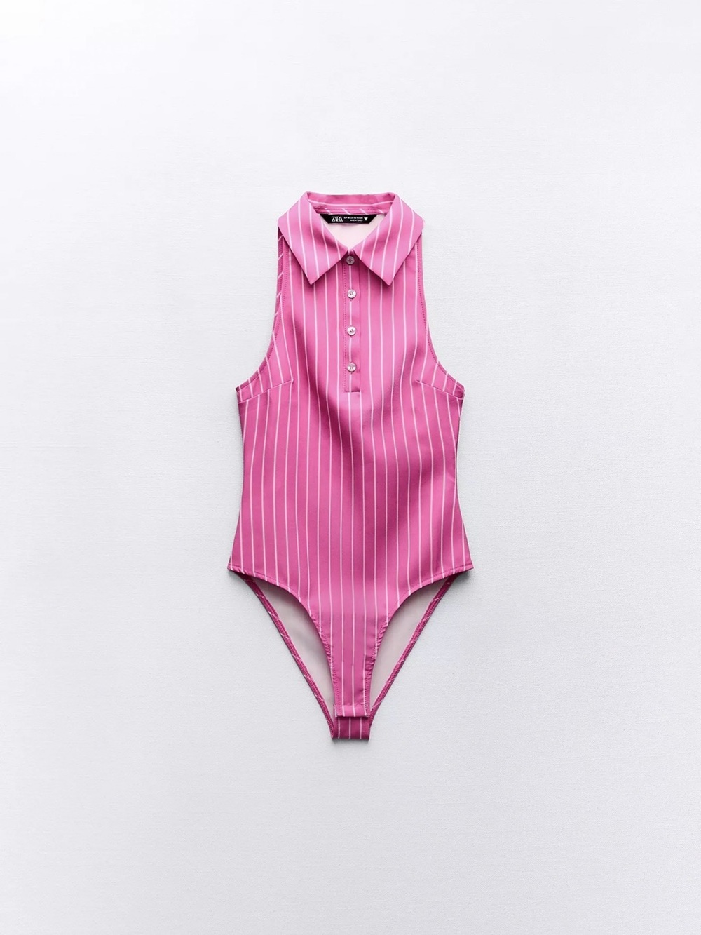 Zara Pink White-Striped Polo One-Piece